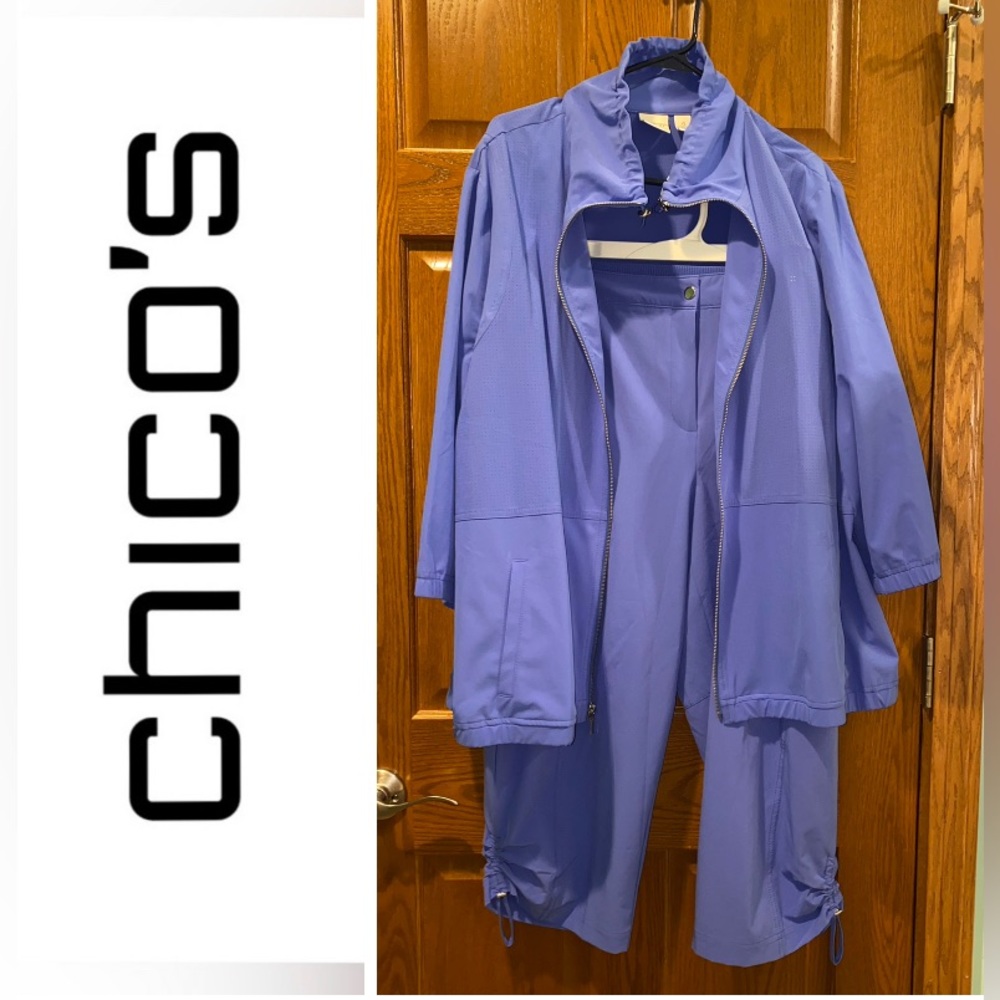 2-for-1! EUC Chico’s Zenergy Size 4 Full Zip Jacket and Matching Pants